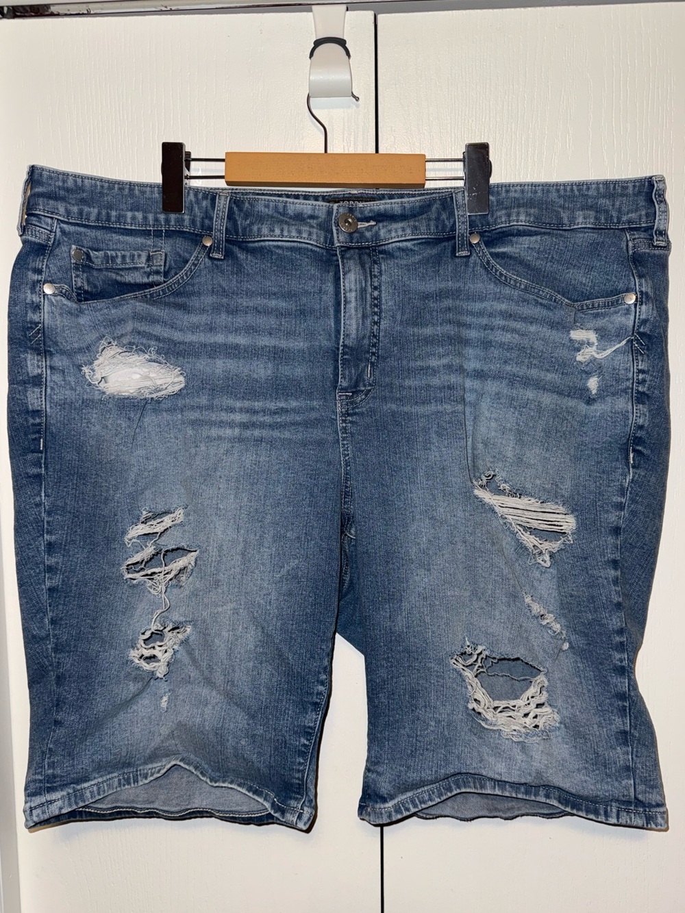 Torrid Bermuda Jean Bermuda Distressed Stretchy Shorts